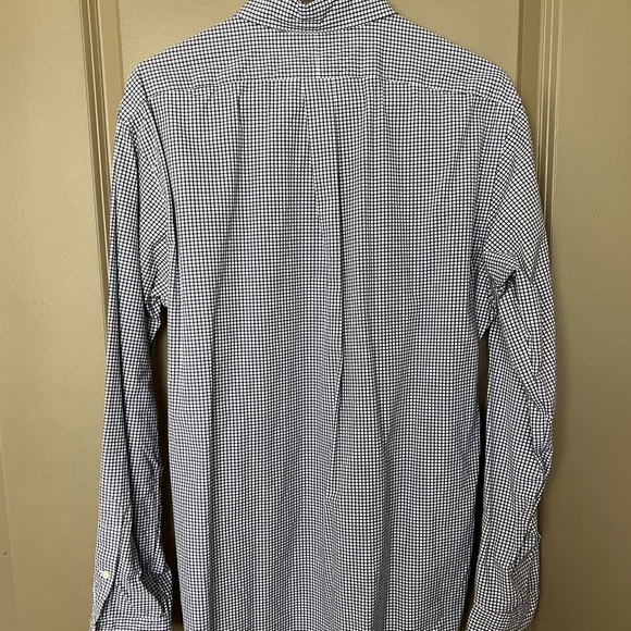 Polo Ralph Lauren Mens Navy Checkered Button Down Size Medium - Picture 2 of 3